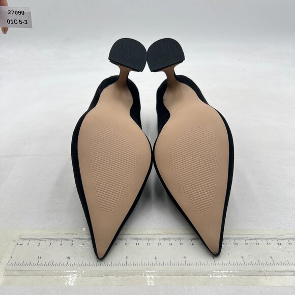 YDN Black Pointed Toe Slip on Pumps Special High Heel Shoe for Party Prom Dress - Picture 7 of 8